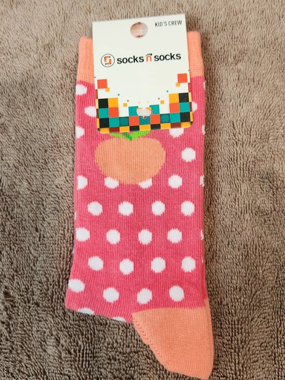 SOCKS N SOCKS - Five (5) Pairs Kids Crew Socks Colorful Fruity Fun Styles - NEW